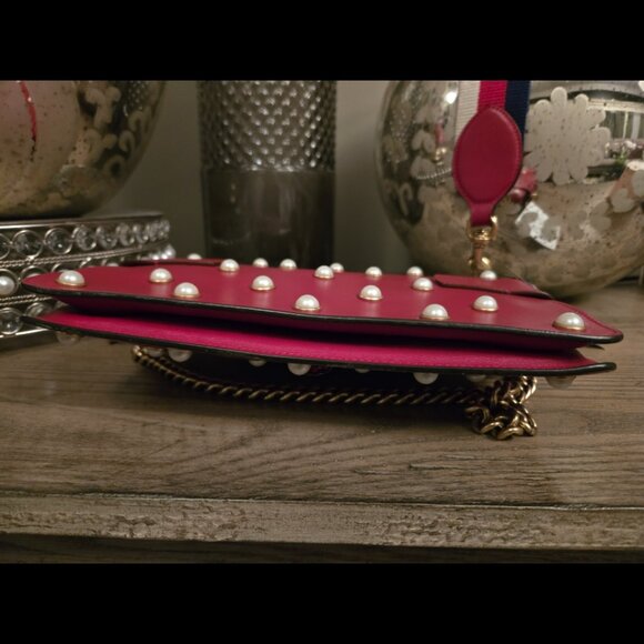 EUC Authentic Gucci Faux Pearl Mini Queen Bee Brodway Shoulder Bag - Picture 3 of 7